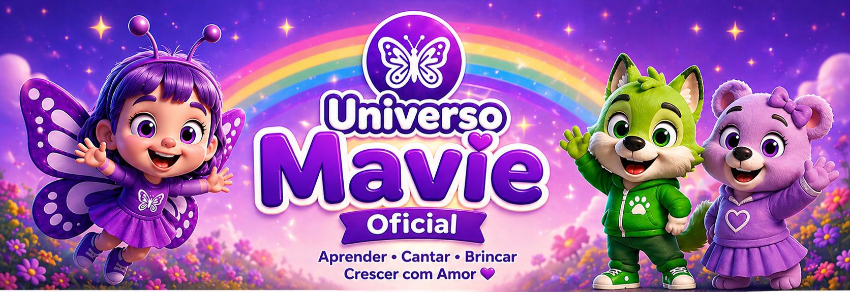Banner oficial do canal Universo Mavie Oficial no YouTube.
